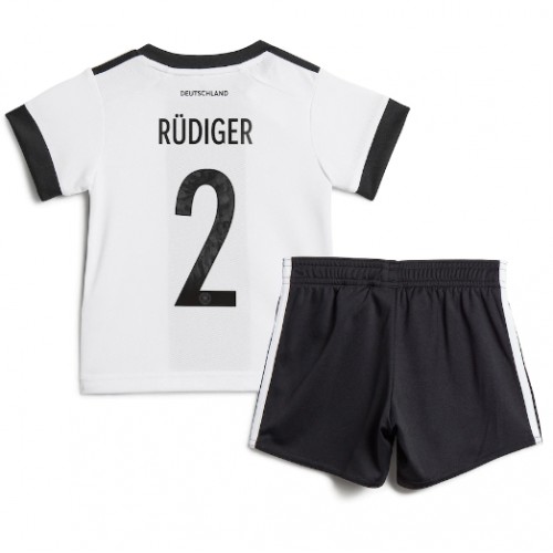 Dres Njemačka Antonio Rudiger #2 Domaci za djecu SP 2022 Kratak Rukav (+ kratke hlače)